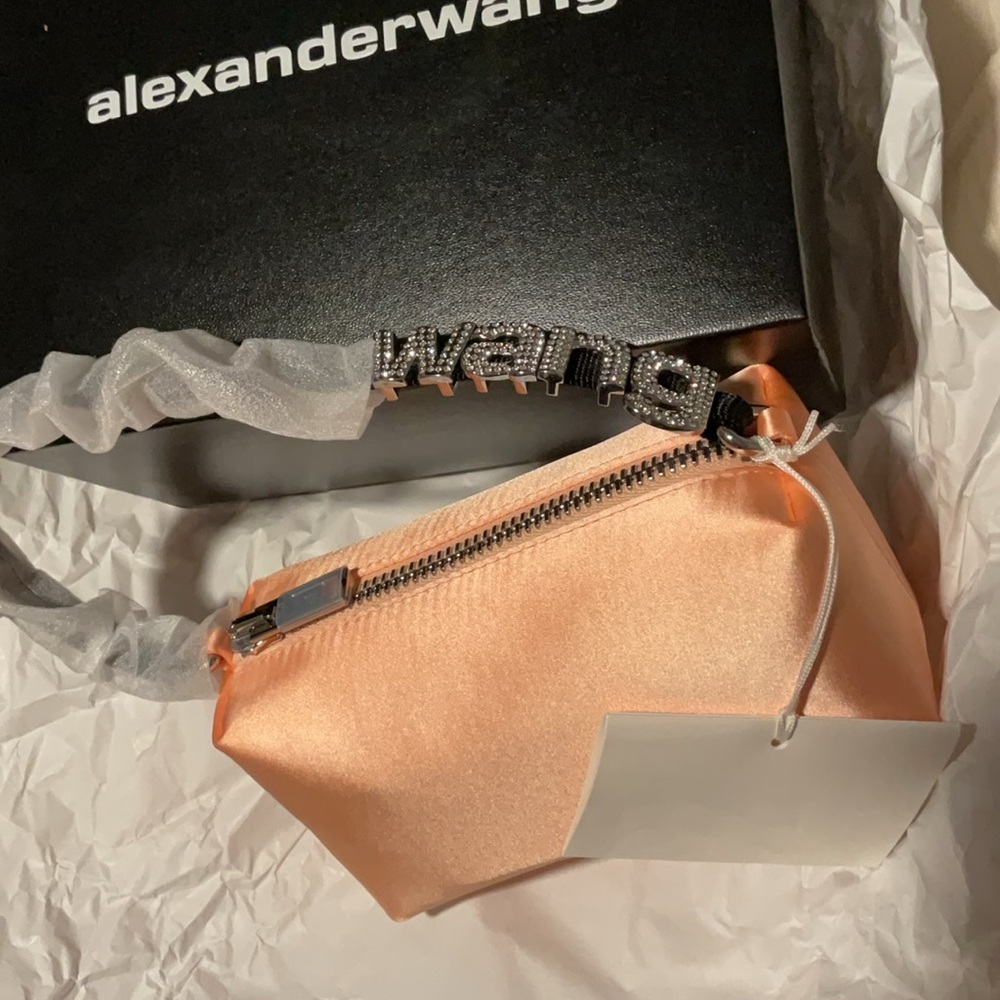 Alexander Wang Satin Clutch in Peach
